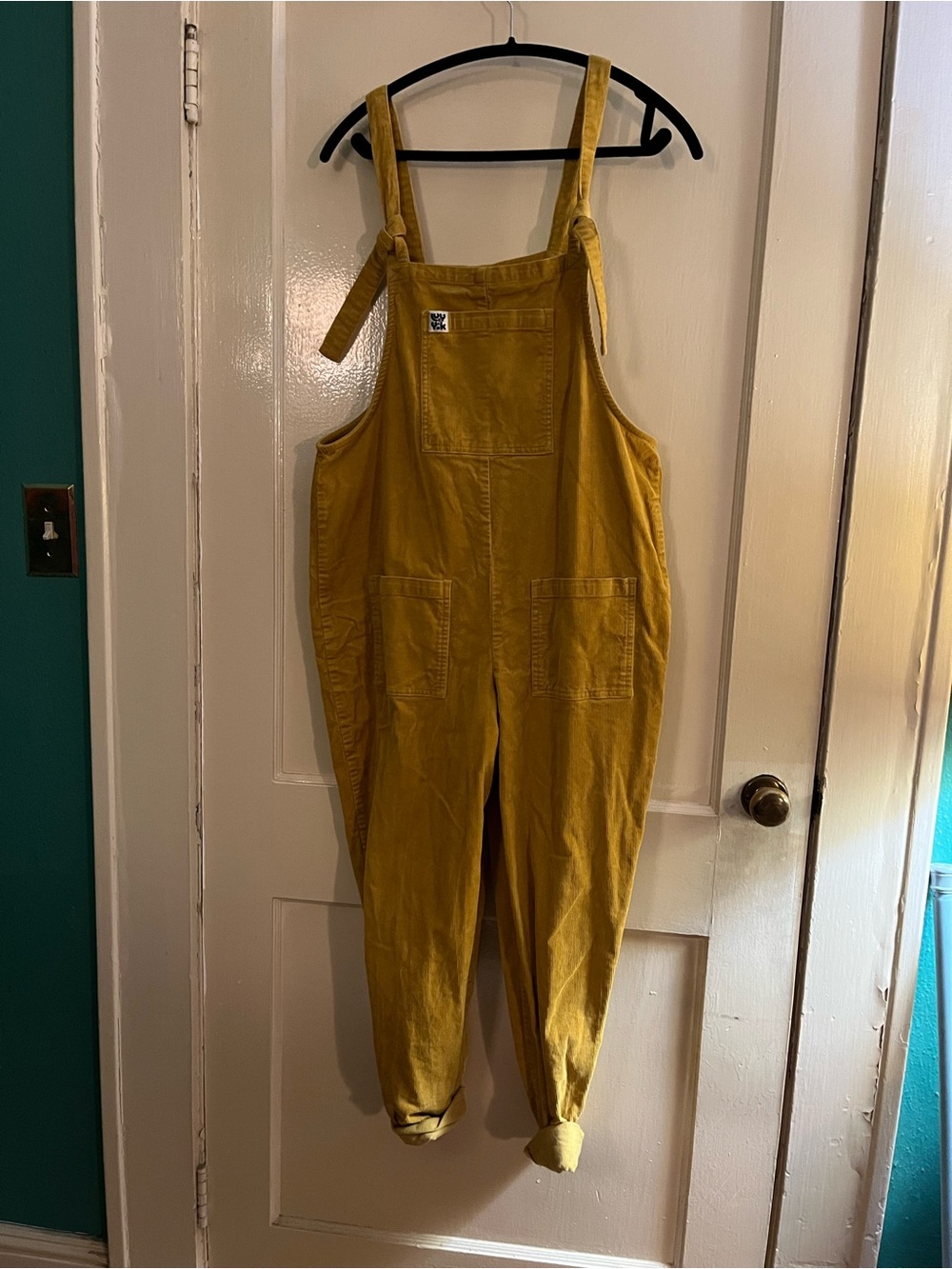 Lucy & Yak yellow corduroy overalls